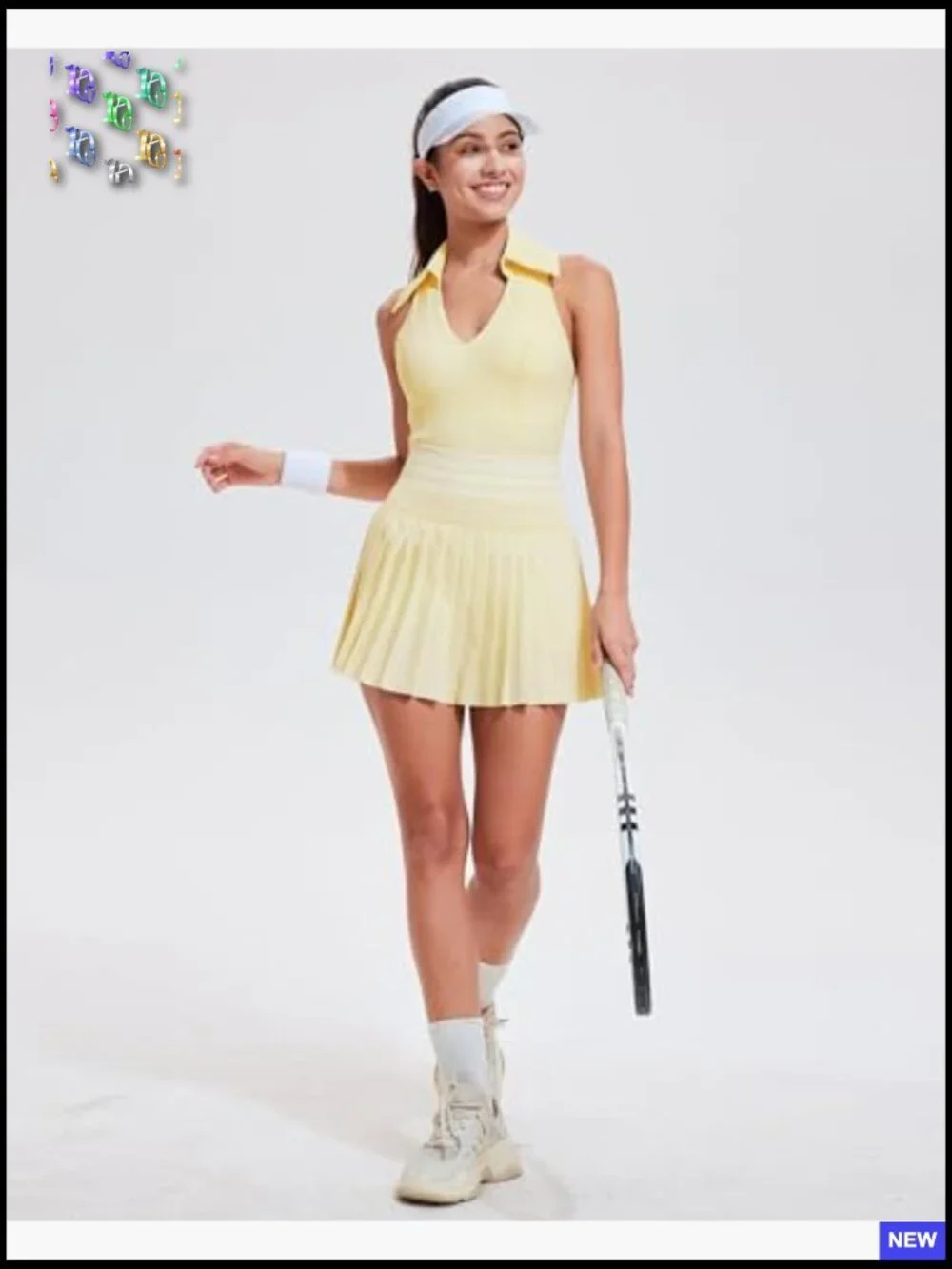 Two Piece Tennis Skirt Set Racerback High Waisted Pleated Golf Outfit